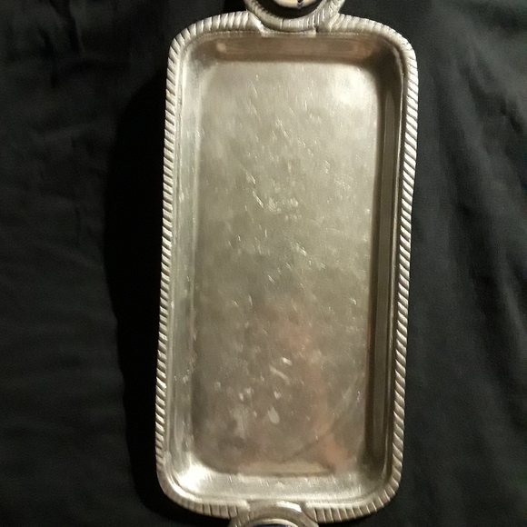 Mexican Pewter Serving Tray - Picture 5 of 10